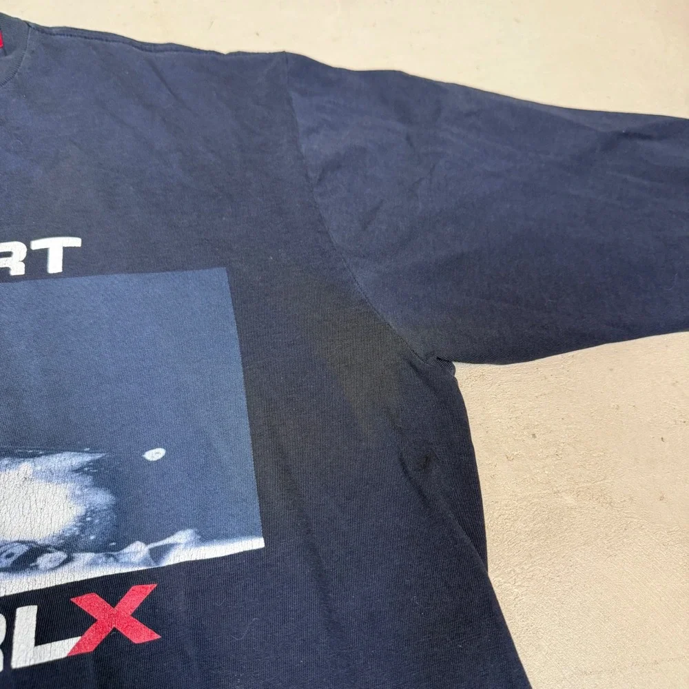 Vintage Polo Sport RLX Skier Graphic Long Sleeve T-Shirt‎ Navy Blue Mens XL USA